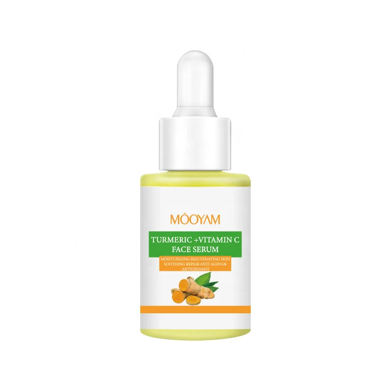 OEM Private Label Skin Lightening Brightening Anti Acne Face Serum Turmeric Extract Vitamin C Turmeric Serum
