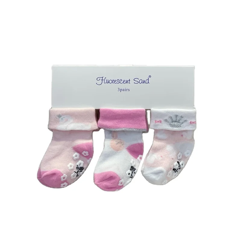 Оптовая цена, мягкие хлопковые носки для новорожденных, необычные цветные нескользящие носки для малышей