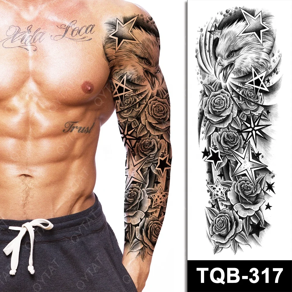 Wholesale New Men Women Temporary Body Art Sleeve Full Arm Tattoo Designs