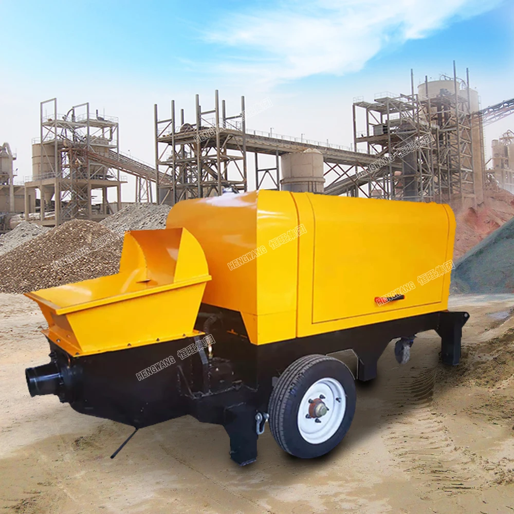 Chinese CE/ISO 30KW 40HP portable concrete trailer pump cement pump machine concrete mortar