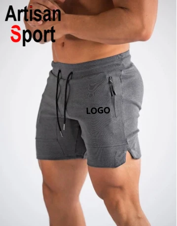
Design your gym wear fitness sets Summer shorts men cotton Embroidery Print customer logo Short Pants Male Beach Knee Length 