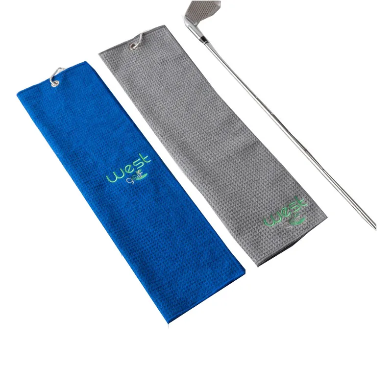 Полотенце для гольфа из микрофибры с вафельным плетением и крючком