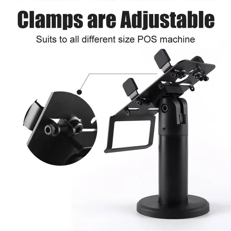 Fast PDA Desktop Tablet Pos Stand Pos Display Metal Vertical Stand Black Plastic Rotatable Credit Card Machine Stand