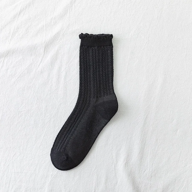 2024 Socks New Design For Women Girl Free Sample Wholesale Summer Socks Women Ruffles Trim