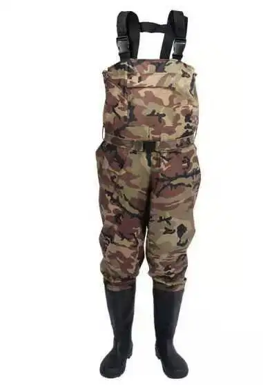 High Quality Nylon Breathable Fabric Chest Wader 100% Waterproof Fly Fishing Wader With Boots