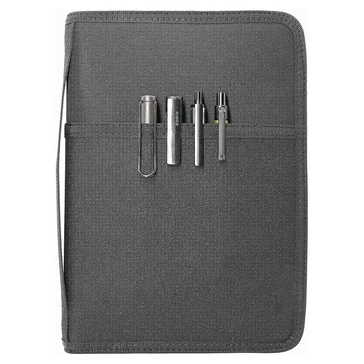custom black Water Resistant Journal school a5 hard cover notebook with YKK Zipper