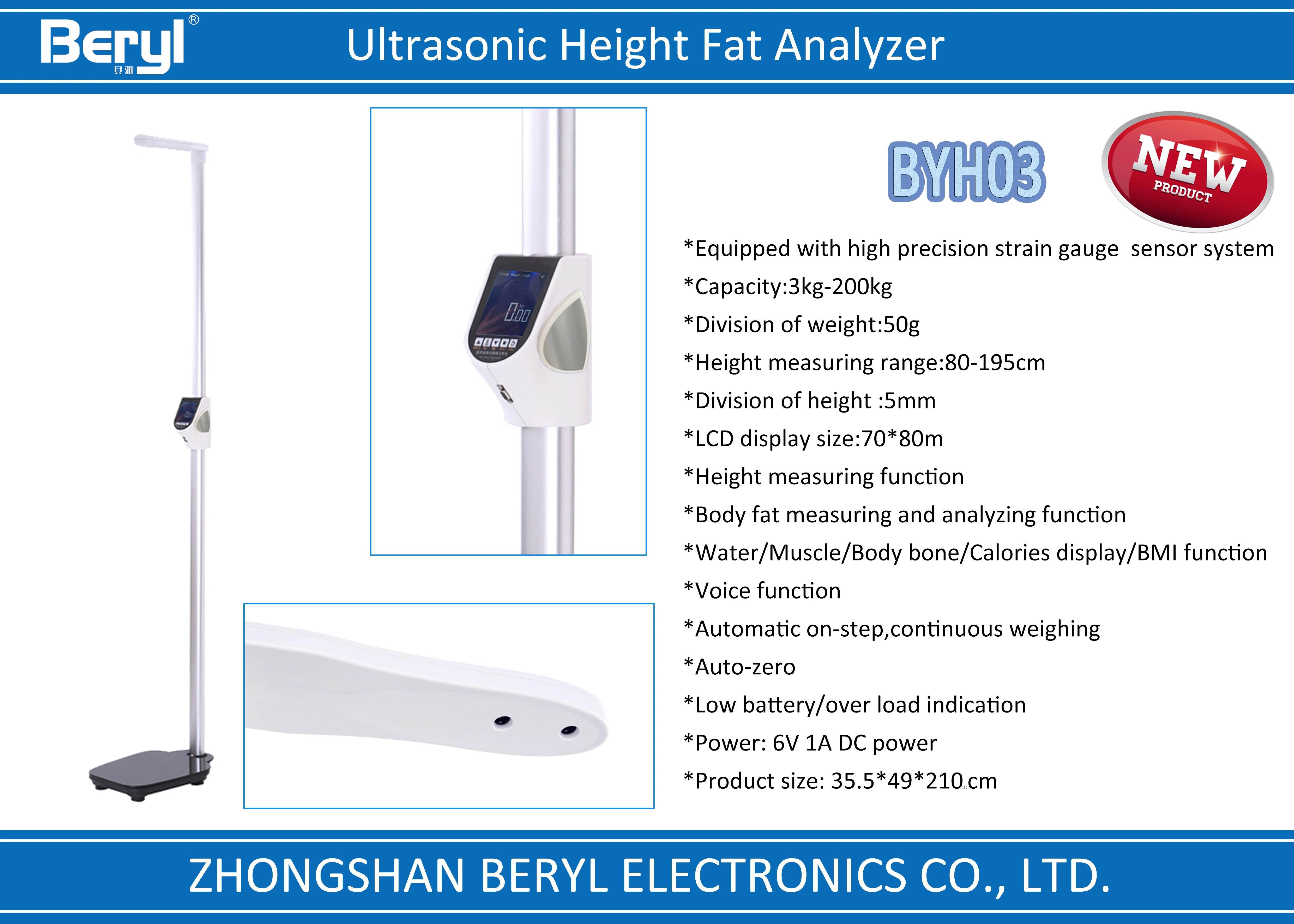 New 200kg Max Weight Height Measuring Scale Ultrasound Scale For Height And Weight