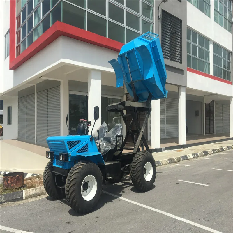 China made Mini Agricultural 4 Wheel Loader dumper Tractor for Oil palm Garden