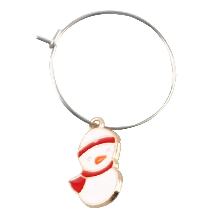 Personalized Metal Creative Wine Glass Ring Charms funny for Christmas Party and Wedding