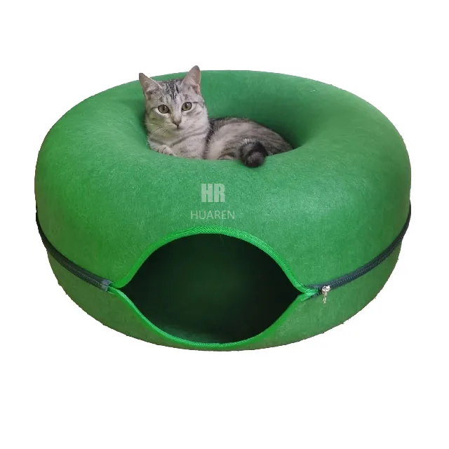 Removable cleaning Customizable logo and color donut felt cat nest cat bed