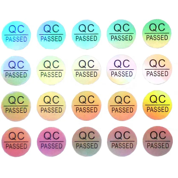 Custom  High Quality check passed self adhesive vinyl paper label Hologram QC passed label