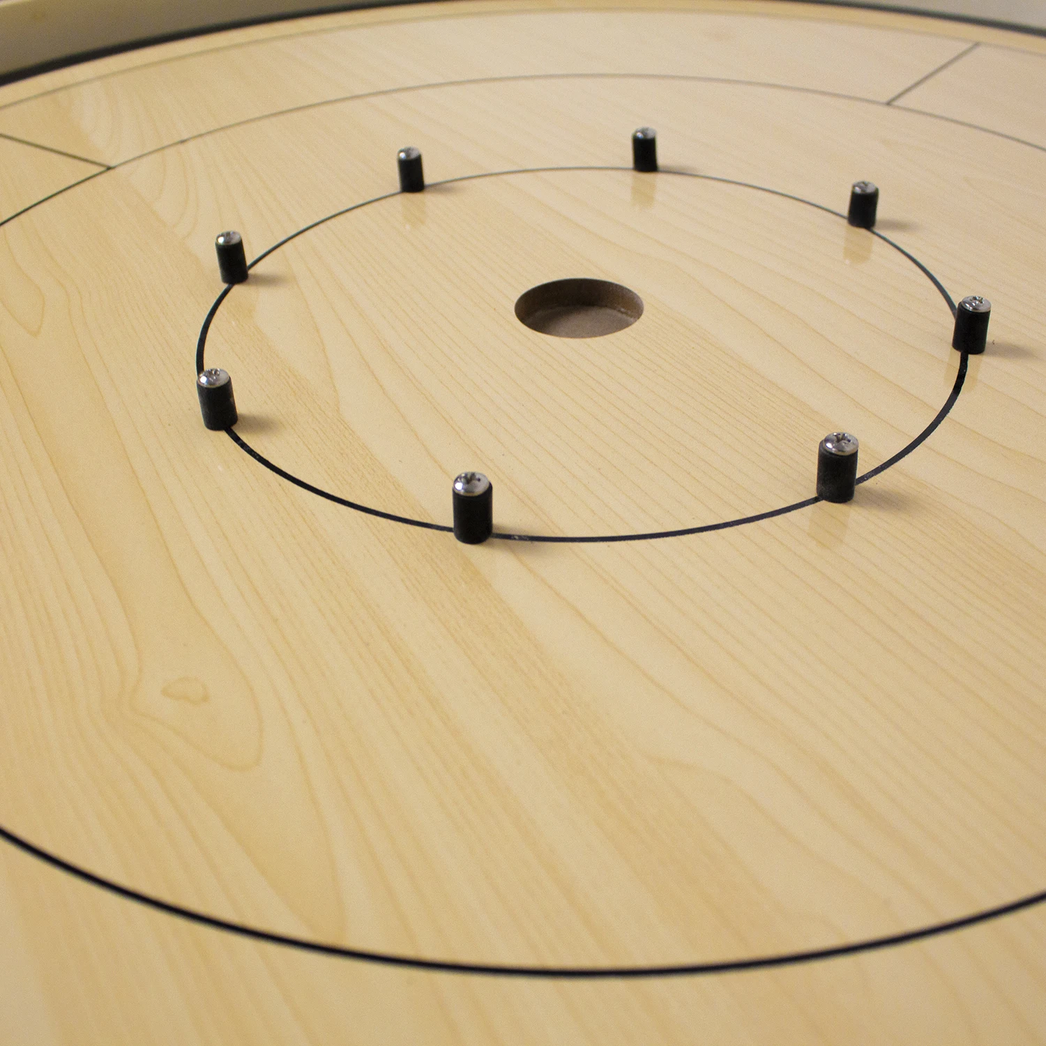 30 Inch Tournament Crokinole Checkers Classic Dexterity Board Game for Two Players 24 Black White Discs Game Board