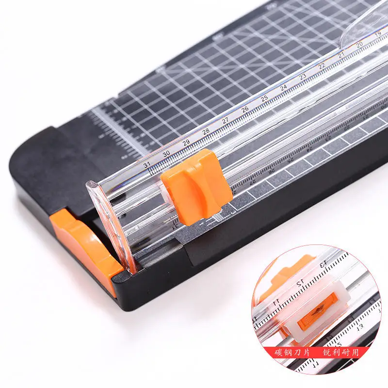 Titanium Paper Trimmer Scrapbooking Tool with Automatic Security Safeguard Side Ruler for Craft Paper Firbon A4 Paper Cutter