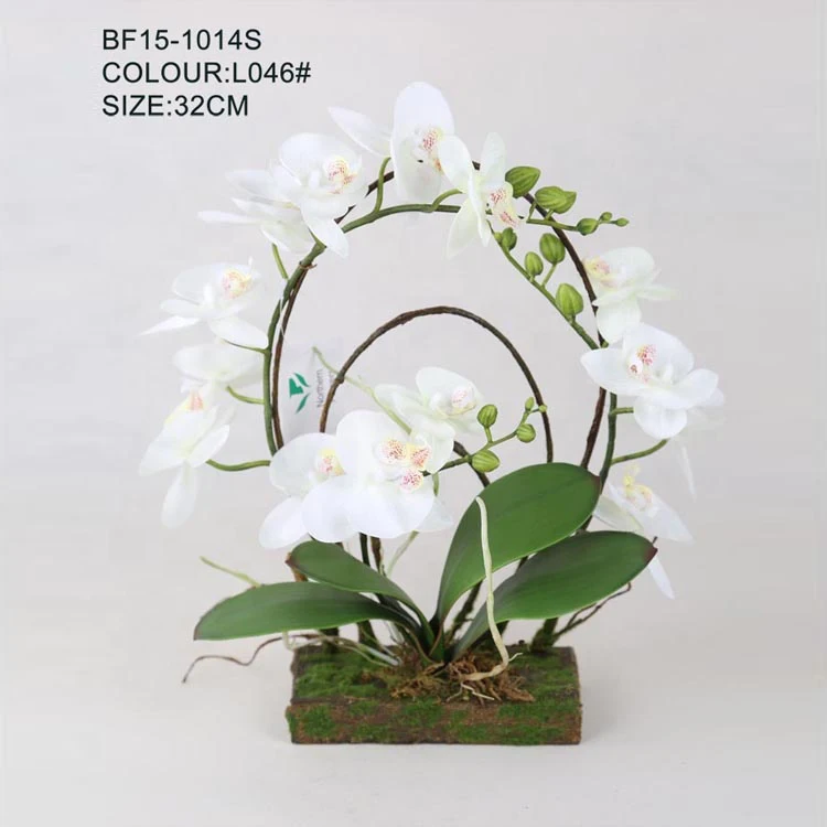Artificial Orchid China Factory Handmade Real Touch White Artificial Orchid Flower For Wall Hanging