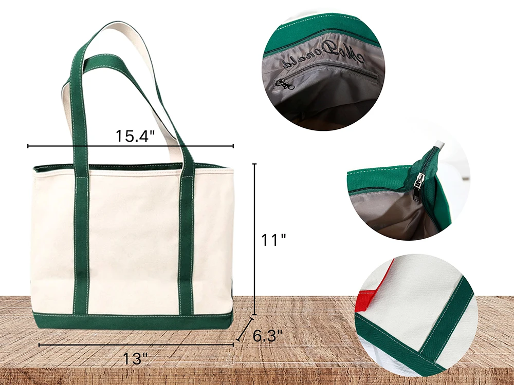 POP 2days Drop shipping Personalized Best Friend Gift Custom Text Ironic Boat Canvas Tote Beach School Embroidered Tote Bag