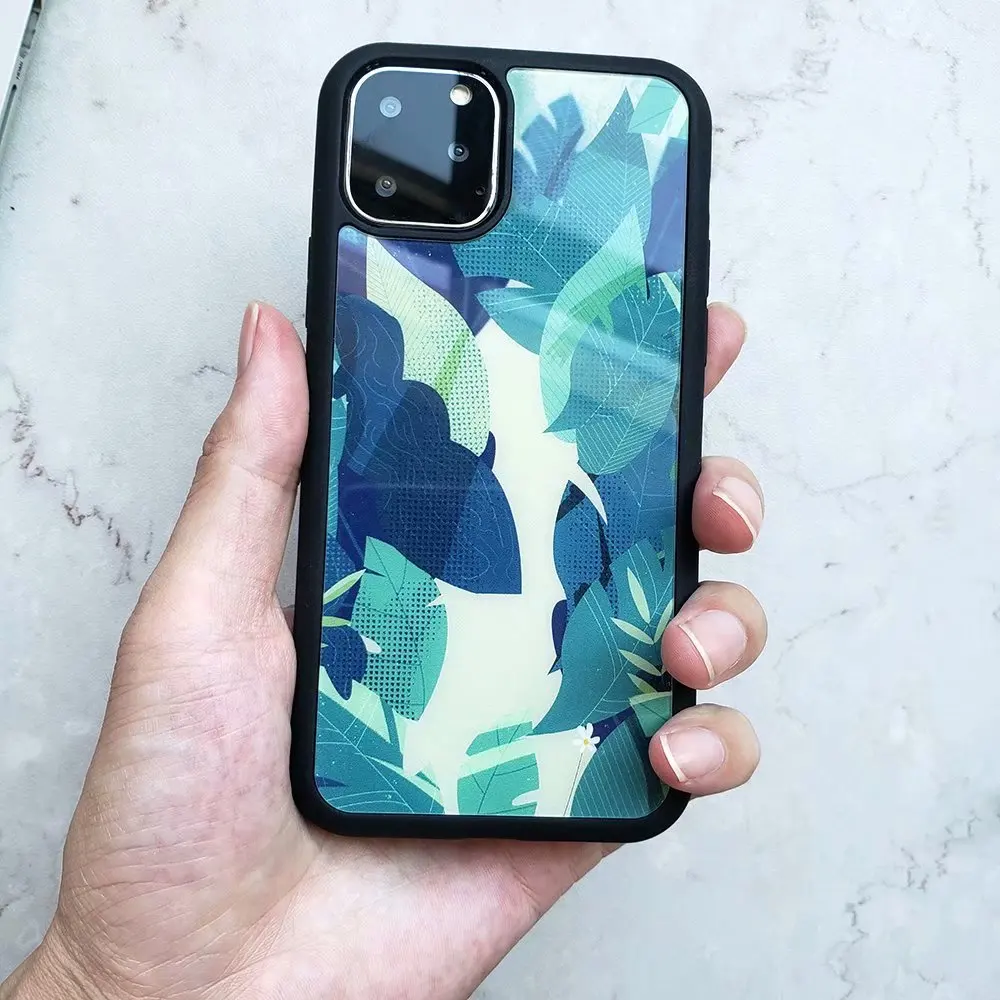 Blank Sublimation TPU PC Glass Mobile Phone Case For Iphone  11 With Groove