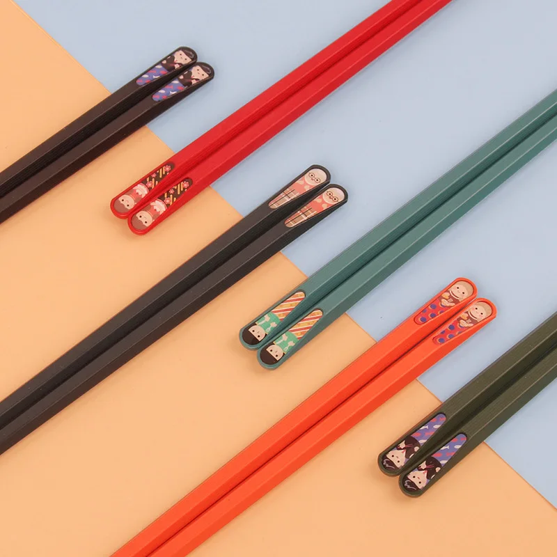 Moisture proof alloy pointed chopsticks five pairs of net red color