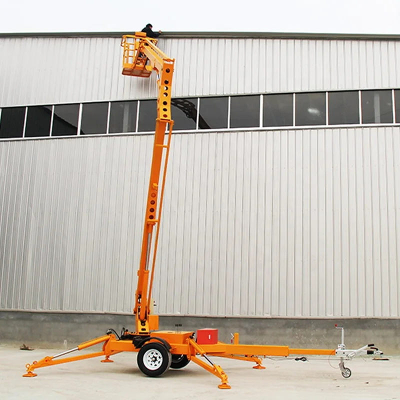 Qiyun 14m 46ft Access Electric Towable Trailer Articulating Telescopic Boom Lift