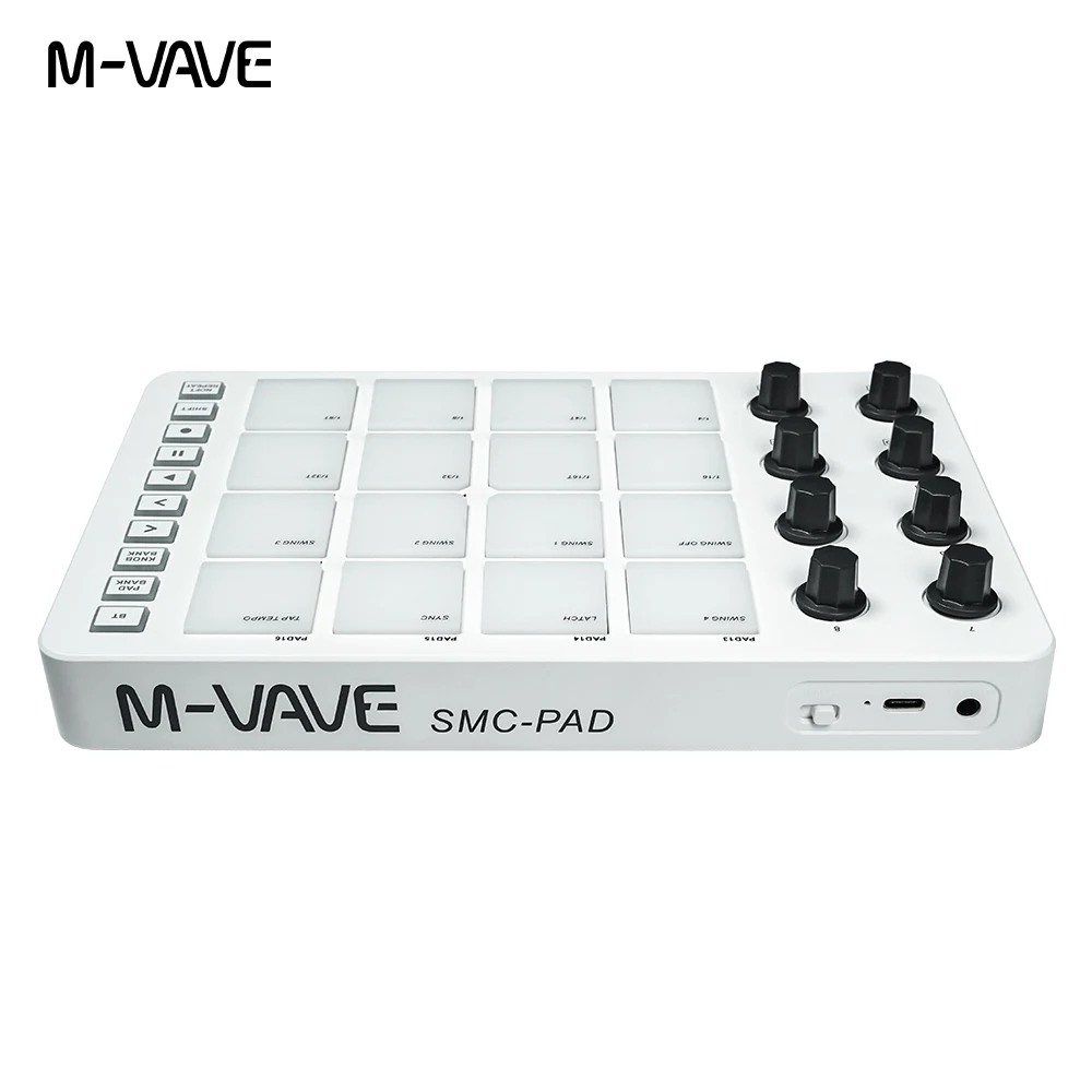 USB MIDI Controller with 16 Drum Pads 8 Assignable Knobs Note Repeat Full Level Buttons