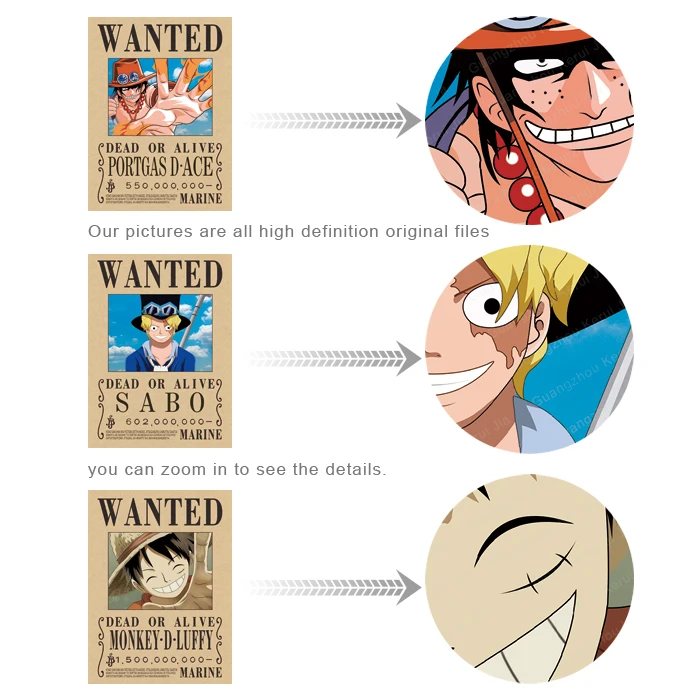 Wholesale One Piece Wanted ACE SABO LUFFY 3D Triple Transition Lenticular Anime Poster  For Promotional Gift