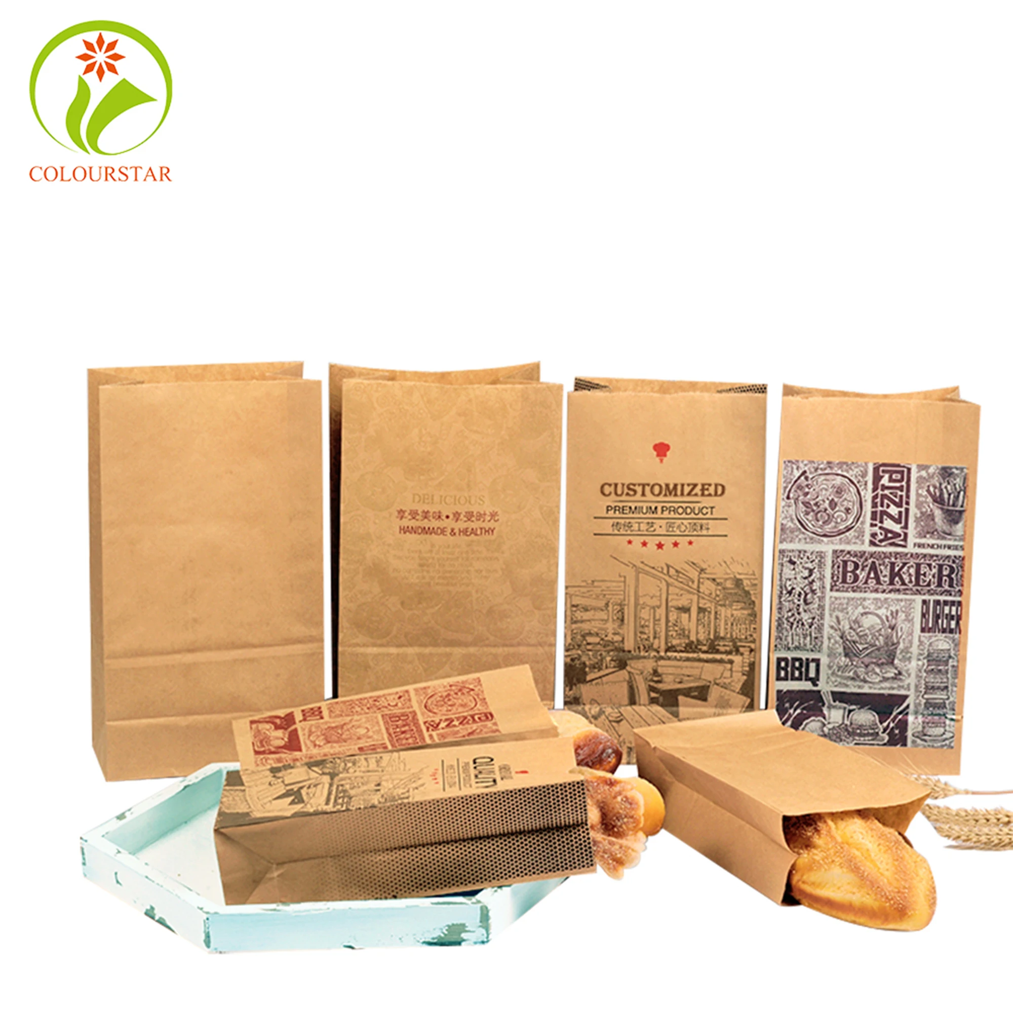 
custom design greaseproof sandwich paper bags food grade microwavable glassine paper bag with your logo 