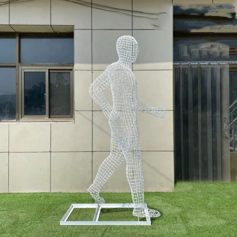 Customized New Design Outdoor Stainless Steel EIf Sculpture Garden Decor Modern Elf Stainless Steel Hollow Sculpture