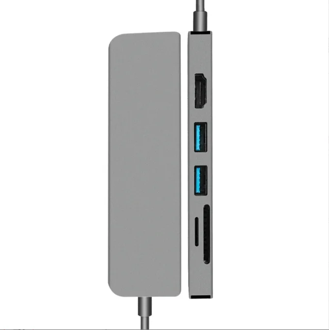 6 In 1 Type C HUB USB 3.1  Adapter male to Female+USB 3.0+SD+ TF socket