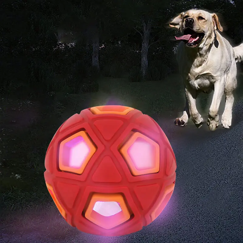 BOTO Interactive Dog Toy Ball With Led Lights Dog Chew Toy Ball For Aggressive Chewers Dog Toy Ball