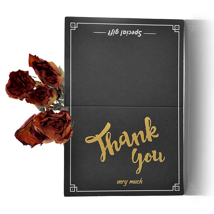 50% Off Custom Logo Recycled Paper Visit Card Printing Gold Pink Black Small Business Thank You Cards With Foil Envelopes