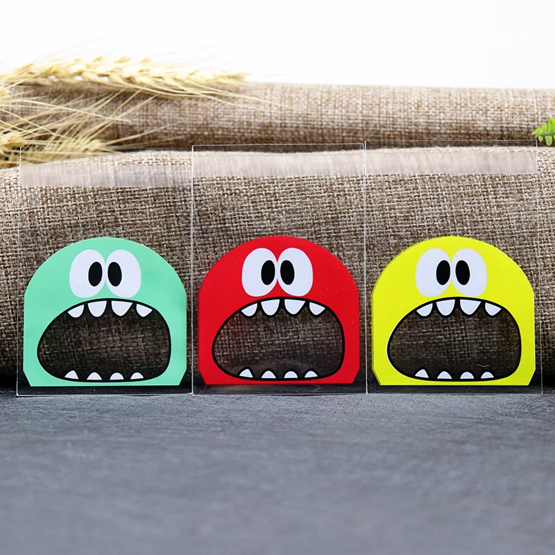 100pcs Biscuit Lollipop Candy Sweet Bag Self-adhesive Cello Party Gift Foodie Seal Treat Plastic Bags