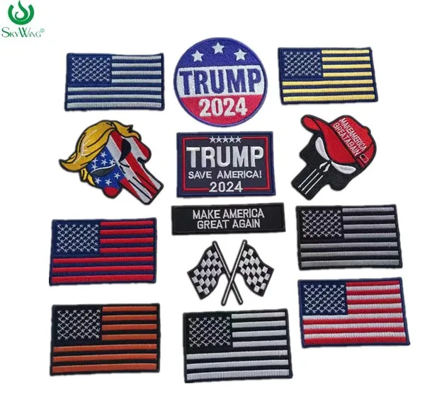 Wholesale Machine Embroidered Patches Fabric Iron-On Backing for Car-Caps Jackets Jeans Uniforms with Designer Logo Appliqued