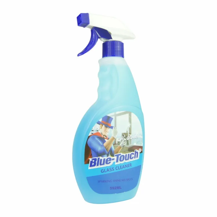 Factory Wholesale Cheap Blue Touch All Multi Purpose Foam Liquid Glass Cleaner Window Mirror Cleaner Detergent With Spray 600ml