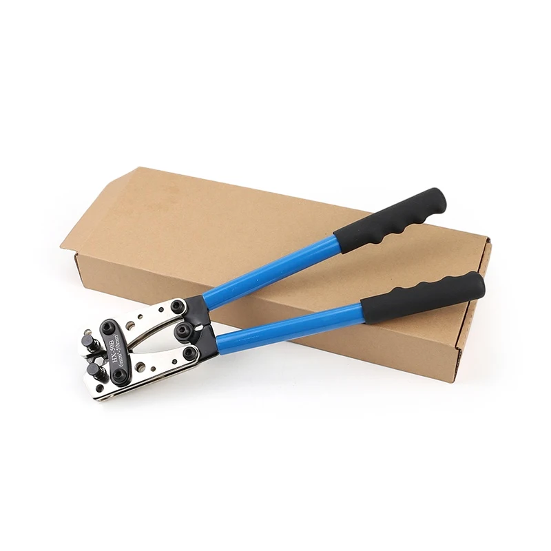 Factory Sale HX-50B 10-0AWG SC 6-50mm2 60pcs Non Insulated cold press Precision Cable Lugs Wire Terminals crimping pliers