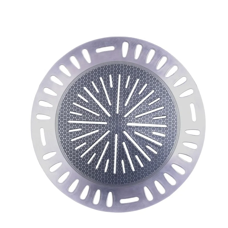 hot sale cheap 295mm korean round bbq grill pan bbq grill stainless steel pan for restaurant