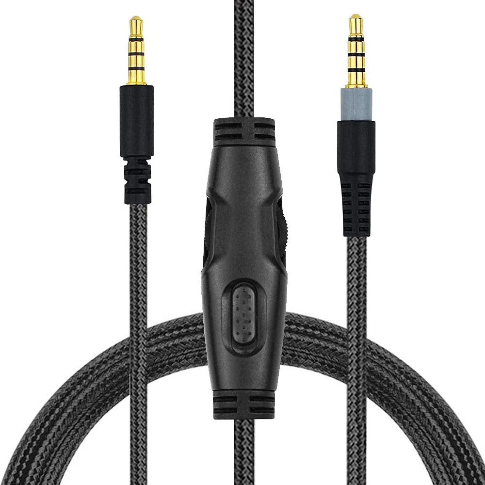 Replacement AUX Cable Extension Cord With Volume Control Mic Mute Audio Cable For Kingston HyperX Cloud Alpha Mix Game Headsets