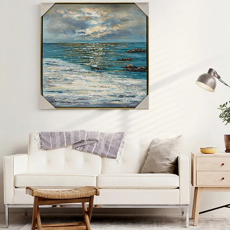 Boldly Crafted Abstract Living Room Decorative Painting Featuring Dynamic Forms and Vibrant Colors for a Contemporary Aesthetic
