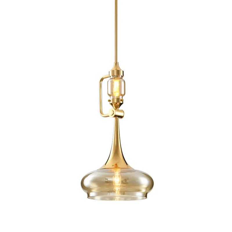 
Water drop bedside led chandelier single hanging pendant light modern glass crystal 1 Light kitchen Lamp for bar desk restaurant 