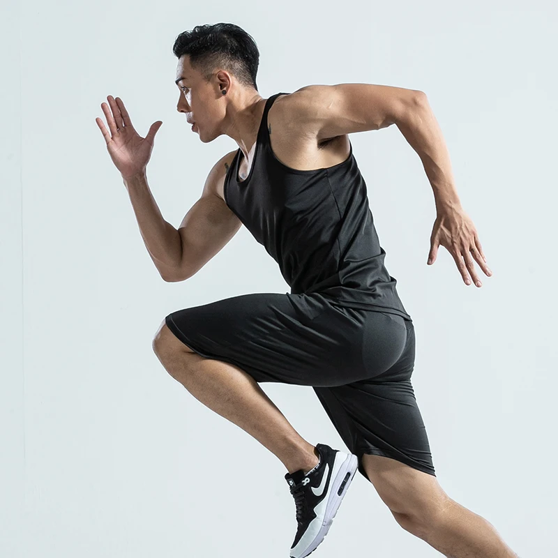 Лидер продаж! Оптовая продажа 2021, комплект одежды для фитнеса и йоги, мужская спортивная одежда, майка и штаны