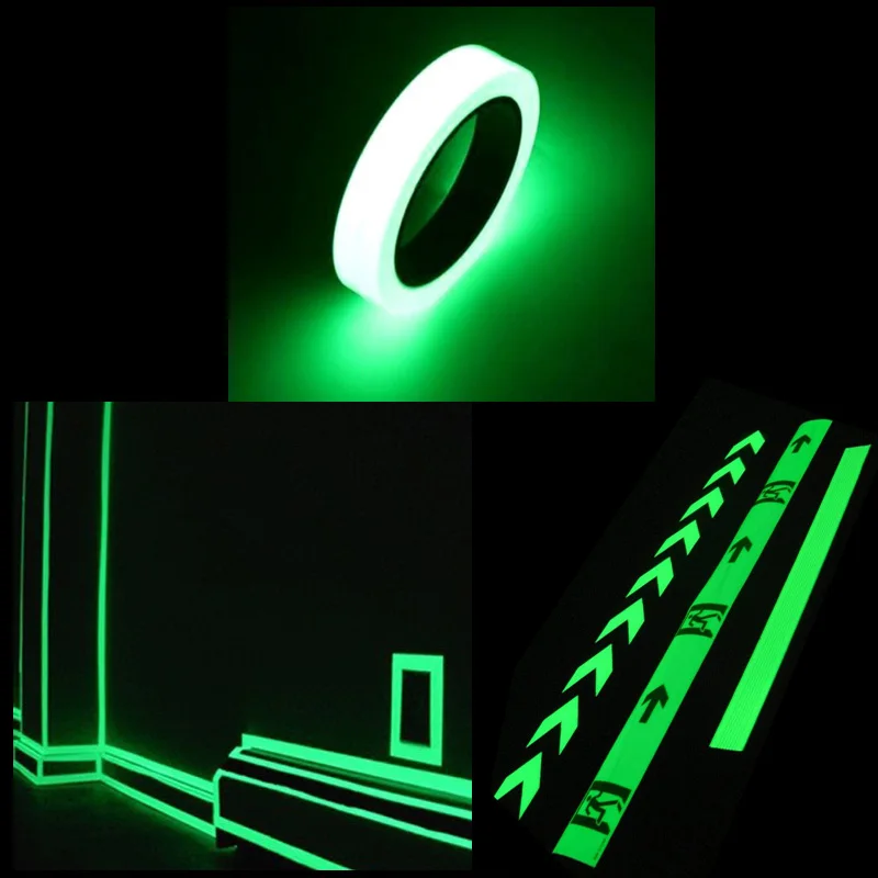 printable adhesive night super bright photoluminescent glow in the dark luminous pvc vinyl film paper tape for light safety sign