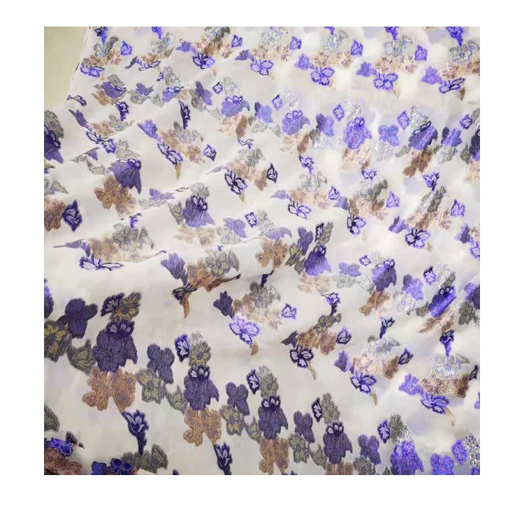 
 Оптовая продажа с завода, шелковая шифоновая люрексная блестящая жаккардовая ткань с ручной росписью  