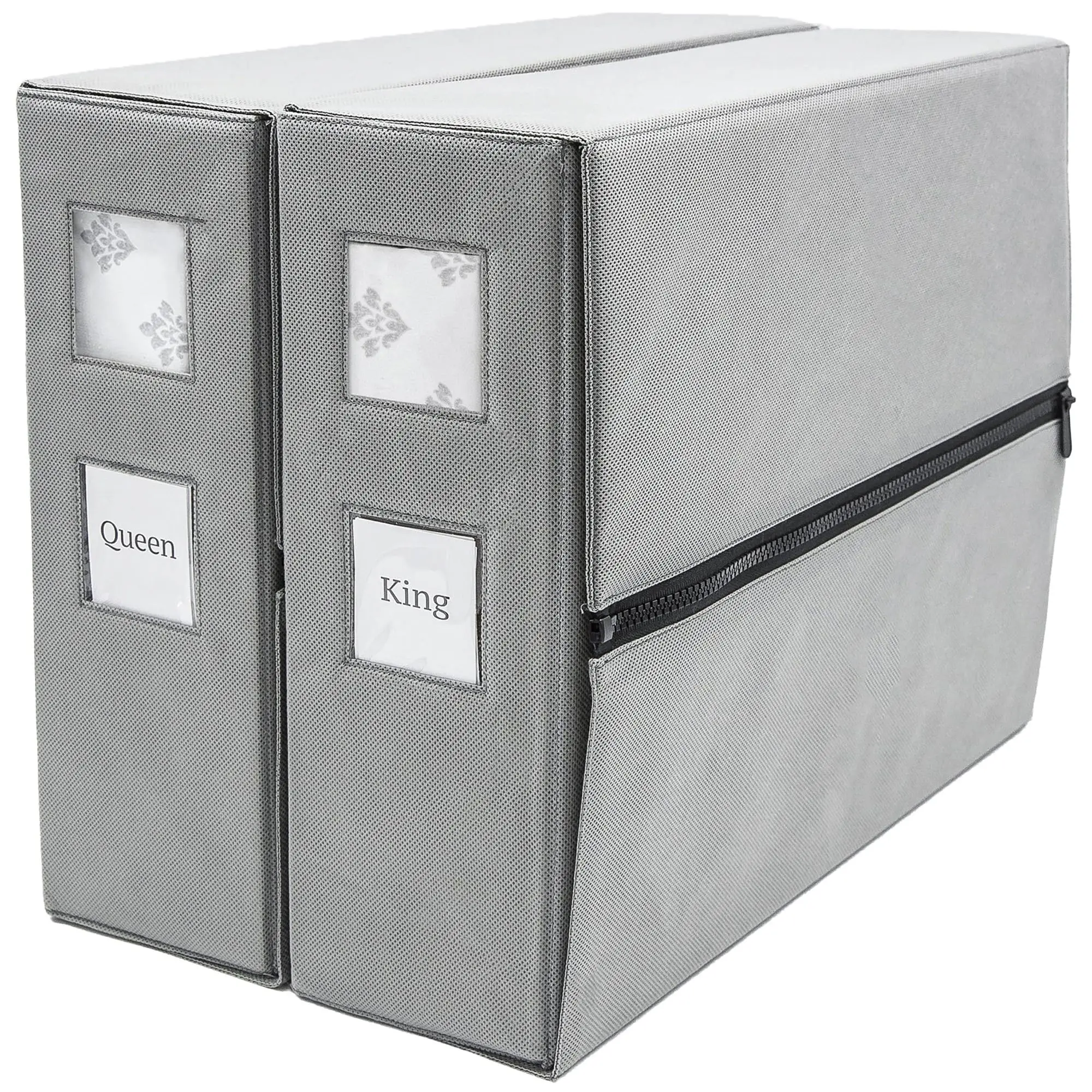 Non Woven Fabric Foldable Zipper Bedding Quilt Clothes Storage Closet Blanket Bed Sheet Organizer