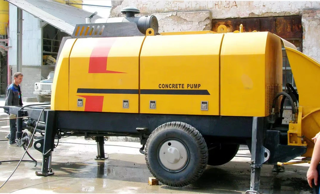 HBT6006A-5 Concrete trailer pump for construction 70m3 /h small concrete trailer pump