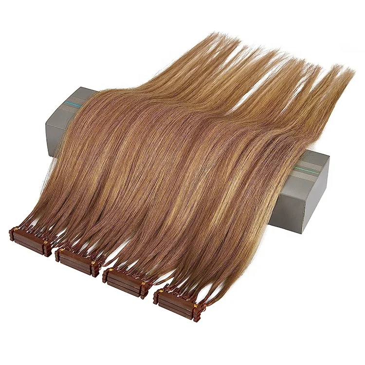 Women 6D Second Generation 100% Virgin Hair Extensions Can Perm and Dye Hair 5 strands in a Row 6D hair extension