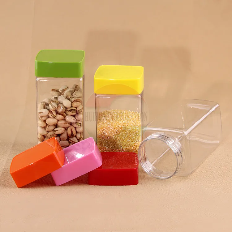 Food Grade Square Shape PET Airless Plastic Jar Container