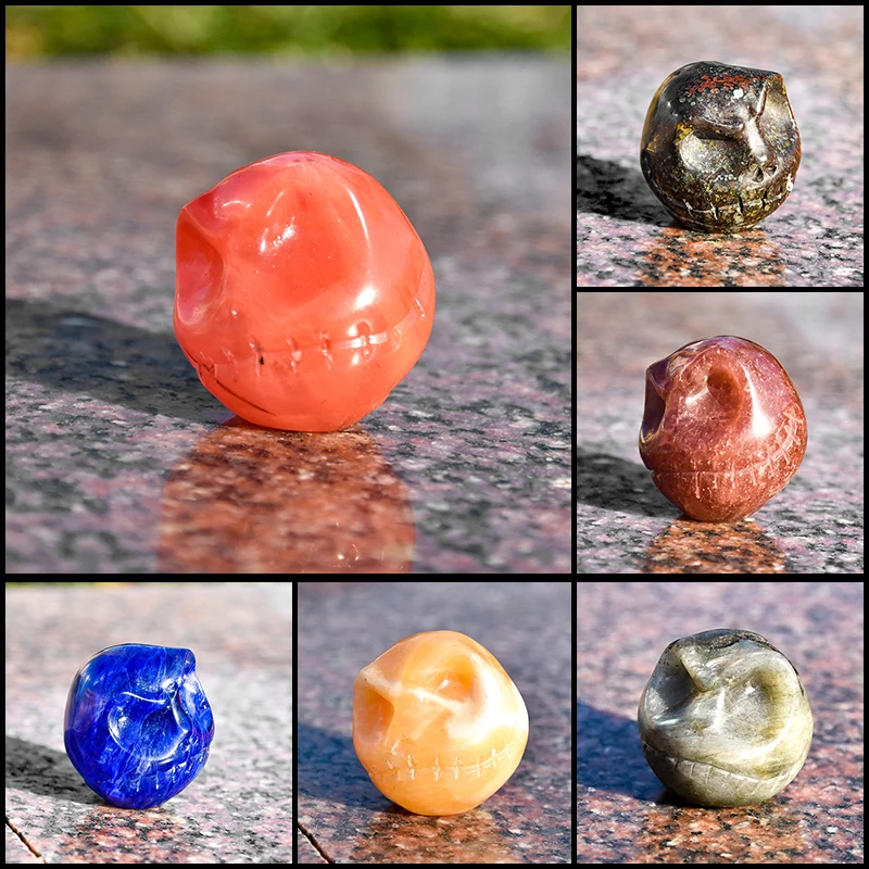 Wholesale High Quality Hand Carved Natural Spiritual Stone Craft Crystal Crafts Jack Crystal Jack skulls Craving