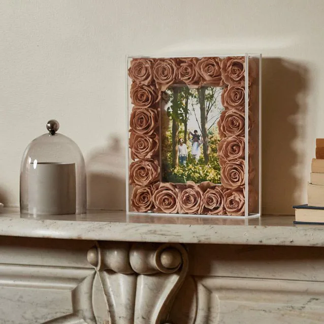 Wholesale Stabilized Long-life Rose Eternal Real Natural Infinity Forever Preserved Flower Roses with Photo Frames For Mom