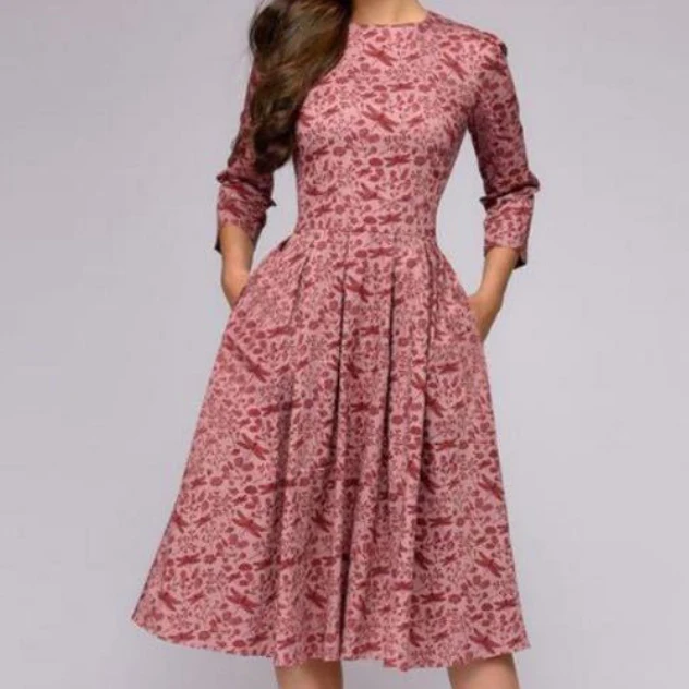 Wholesale Long Sleeve Lady Dress Summer Casual Elegant Floral Sexy Skirt Plus Size Womens Dresses Clothes