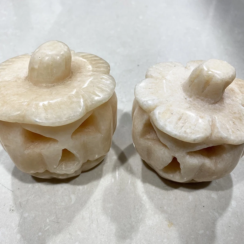  Wholesale Halloween Decoration Crystal Carvings Jade Hollow Pumpkin Lampshade For