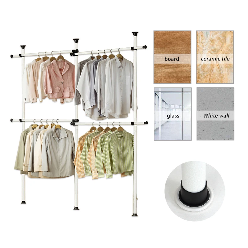 Good price factory customized simple bedroom closet carbon steel balcony folding clothes drying rack kids portable wardrobe