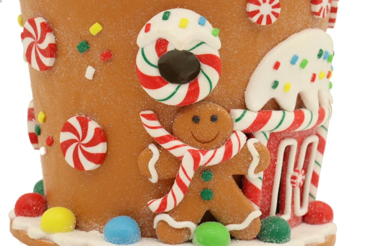 Factory Wholesale Handmade Led Harvest Festival Bauble Ornaments Bread Soil Stereoscopic Barn For Christmas Decorations